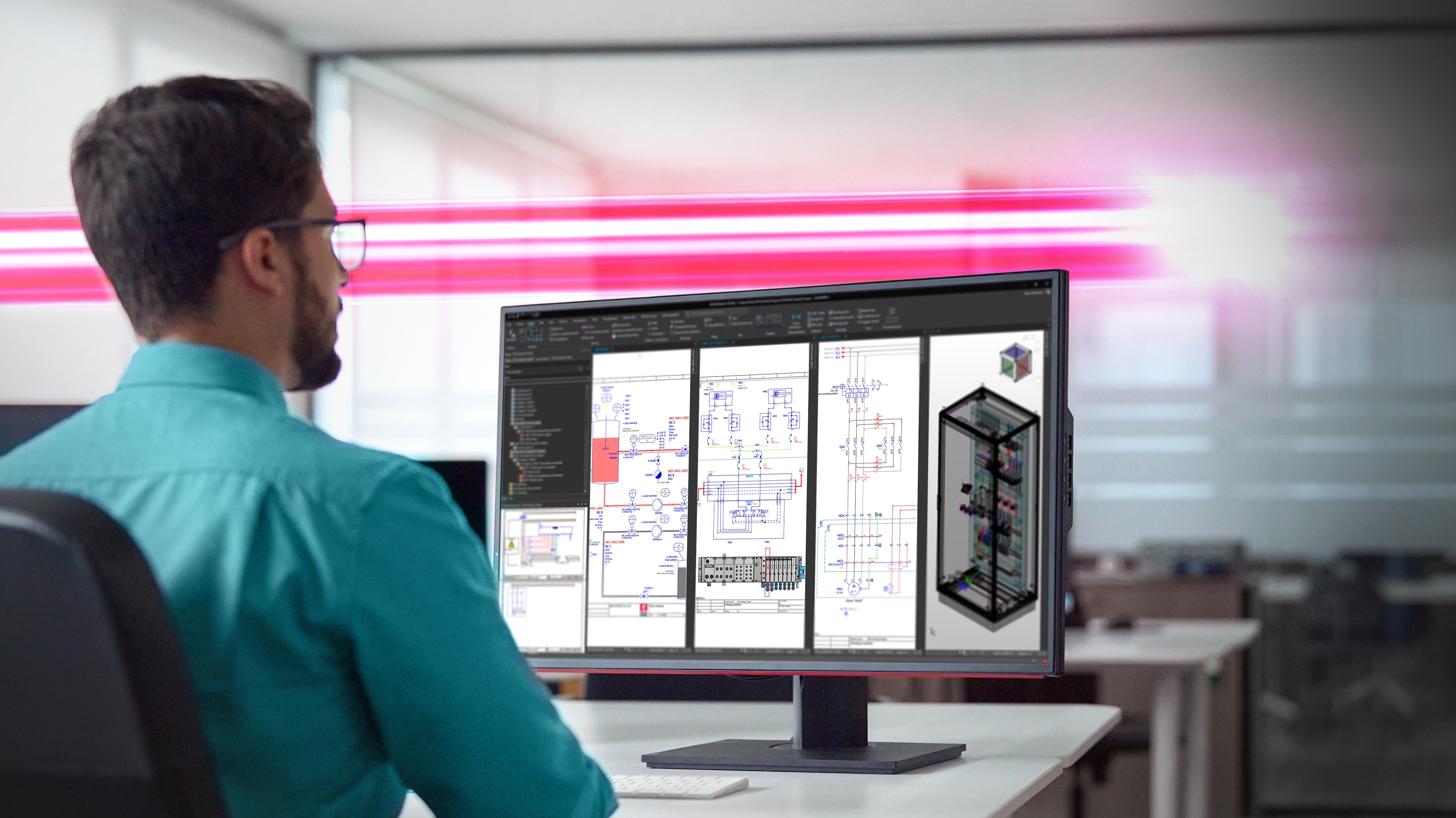 Integración perfecta entre el diseño eléctrico con Eplan Electric P8 y el diseño del armario eléctrico en 3D con Eplan Pro Panel